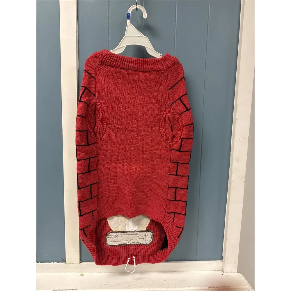 Merry Bright Holiday FIREPLACE Sweater Pet Christmas Halloween Dog Costume‎ L